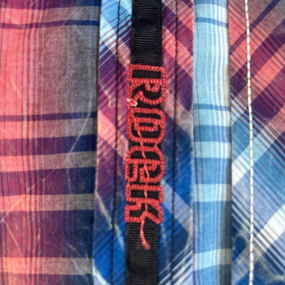 Rock and Roll Denim - Western Slim Fit Plaid Long Sleeve Snap Shirt - Picture 4 of 8